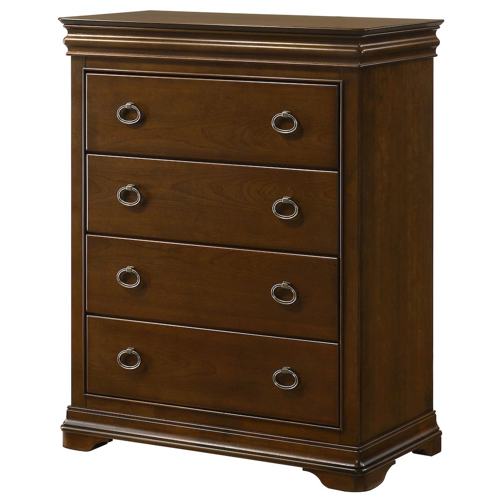 Garland 4-drawer Bedroom Chest of Drawers Brown Cherry. Picture 4