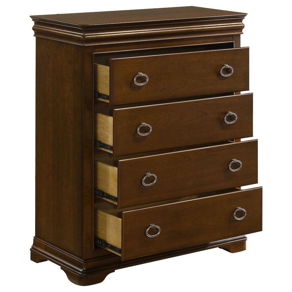 Garland 4-drawer Bedroom Chest of Drawers Brown Cherry. Picture 10