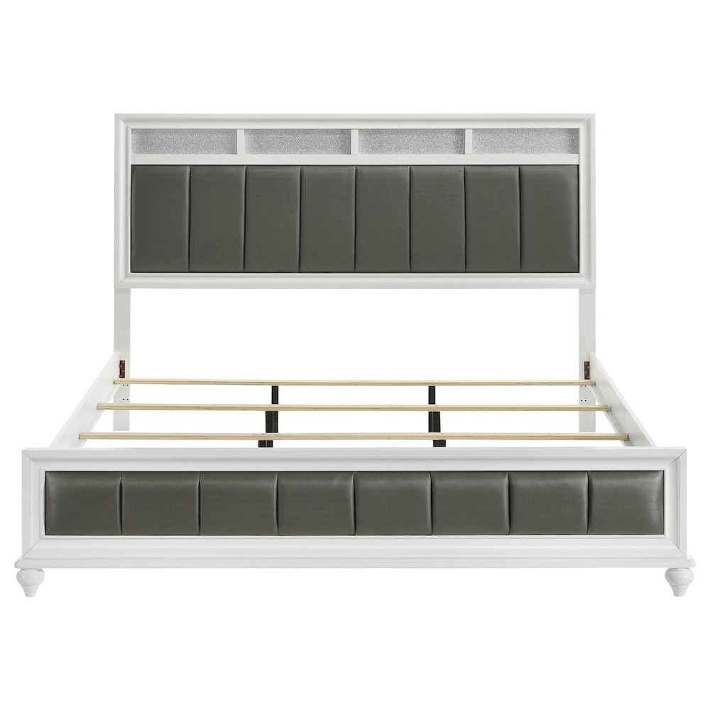 Barzini Wood Eastern King Panel Bed White. Picture 4