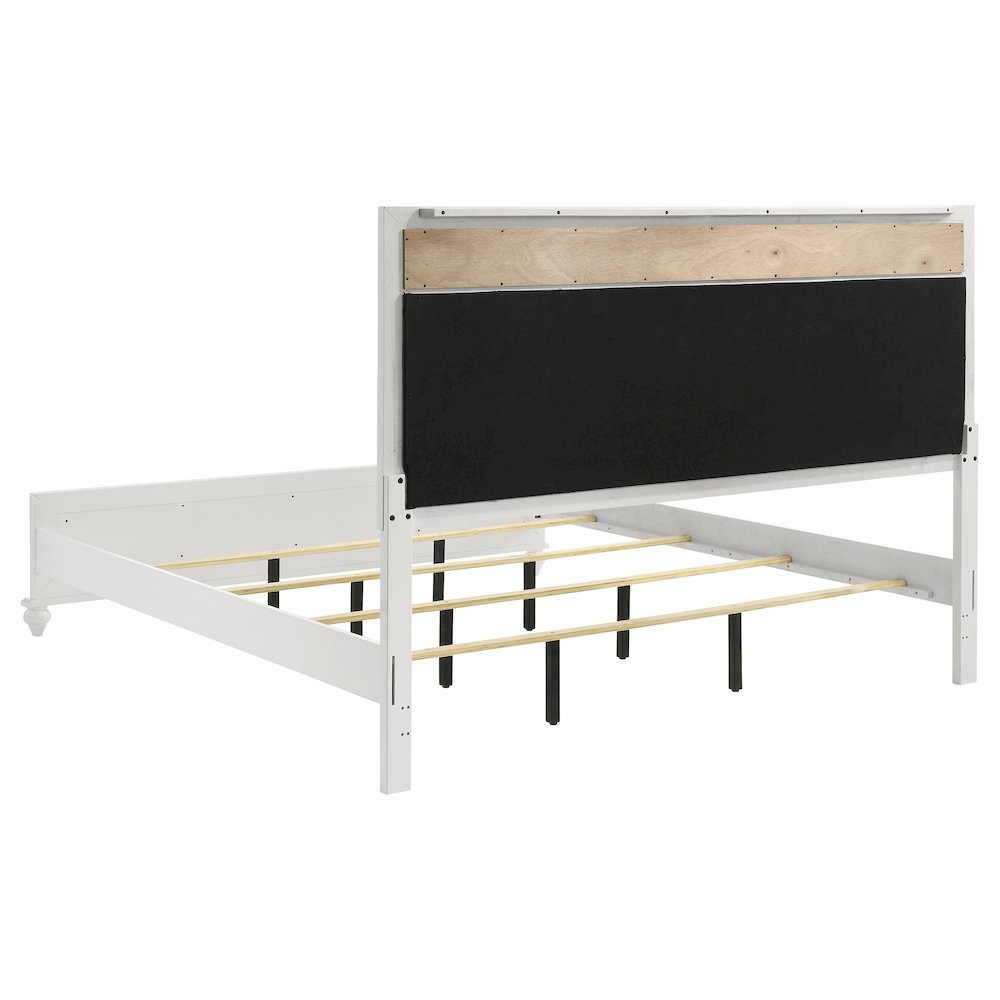 Barzini Wood Eastern King Panel Bed White. Picture 5