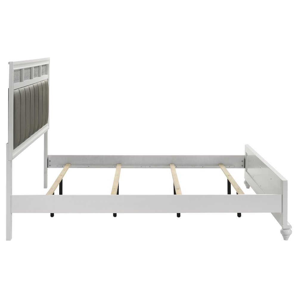 Barzini Wood Eastern King Panel Bed White. Picture 6