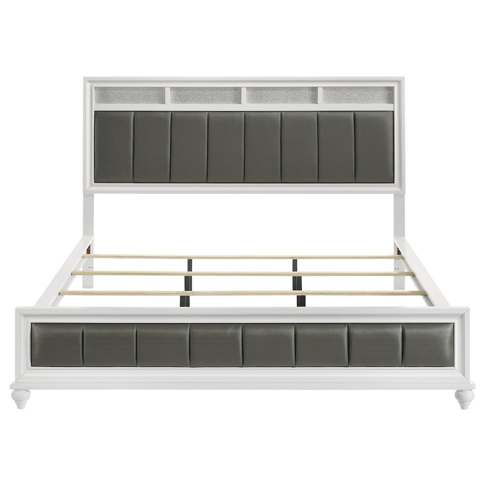 Barzini Wood California King Panel Bed White. Picture 4