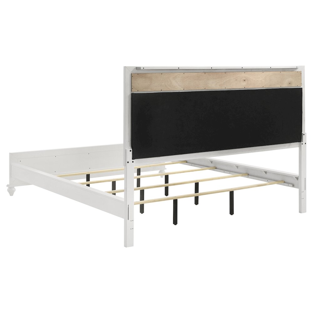 Barzini Wood California King Panel Bed White. Picture 5