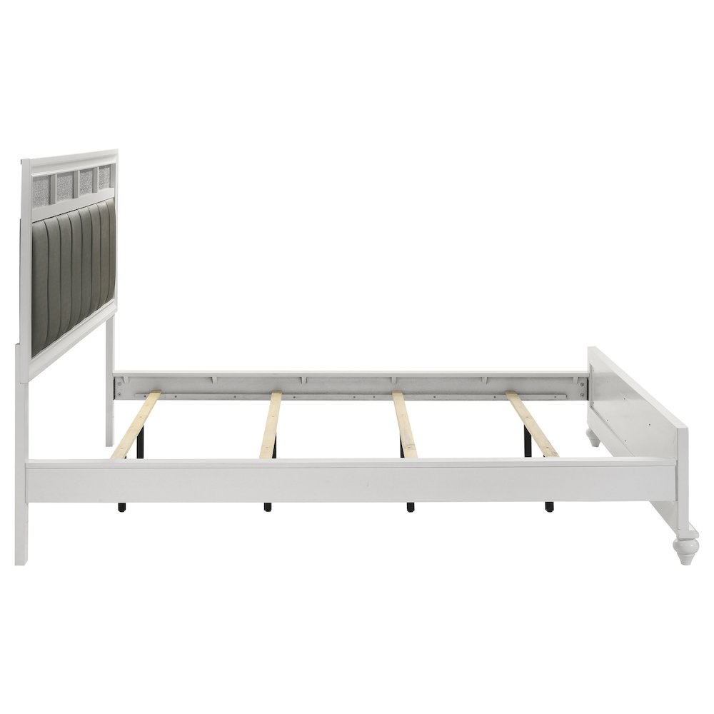 Barzini Wood California King Panel Bed White. Picture 6