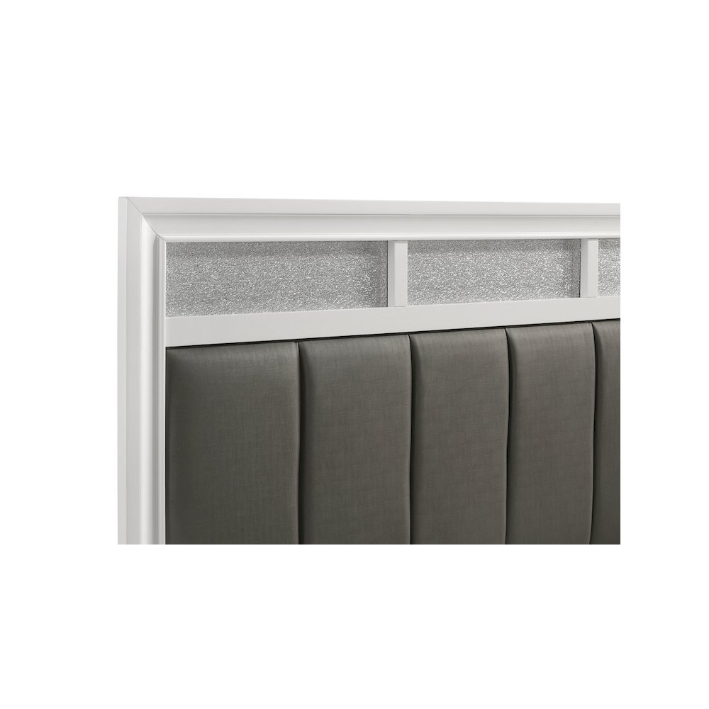 Barzini Wood California King Panel Bed White. Picture 10