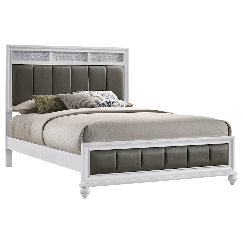 Barzini Wood Queen Panel Bed White. Picture 3