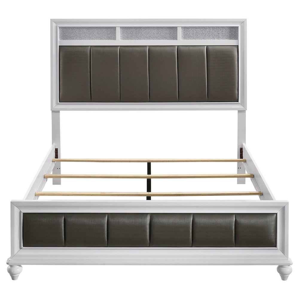 Barzini Wood Queen Panel Bed White. Picture 4