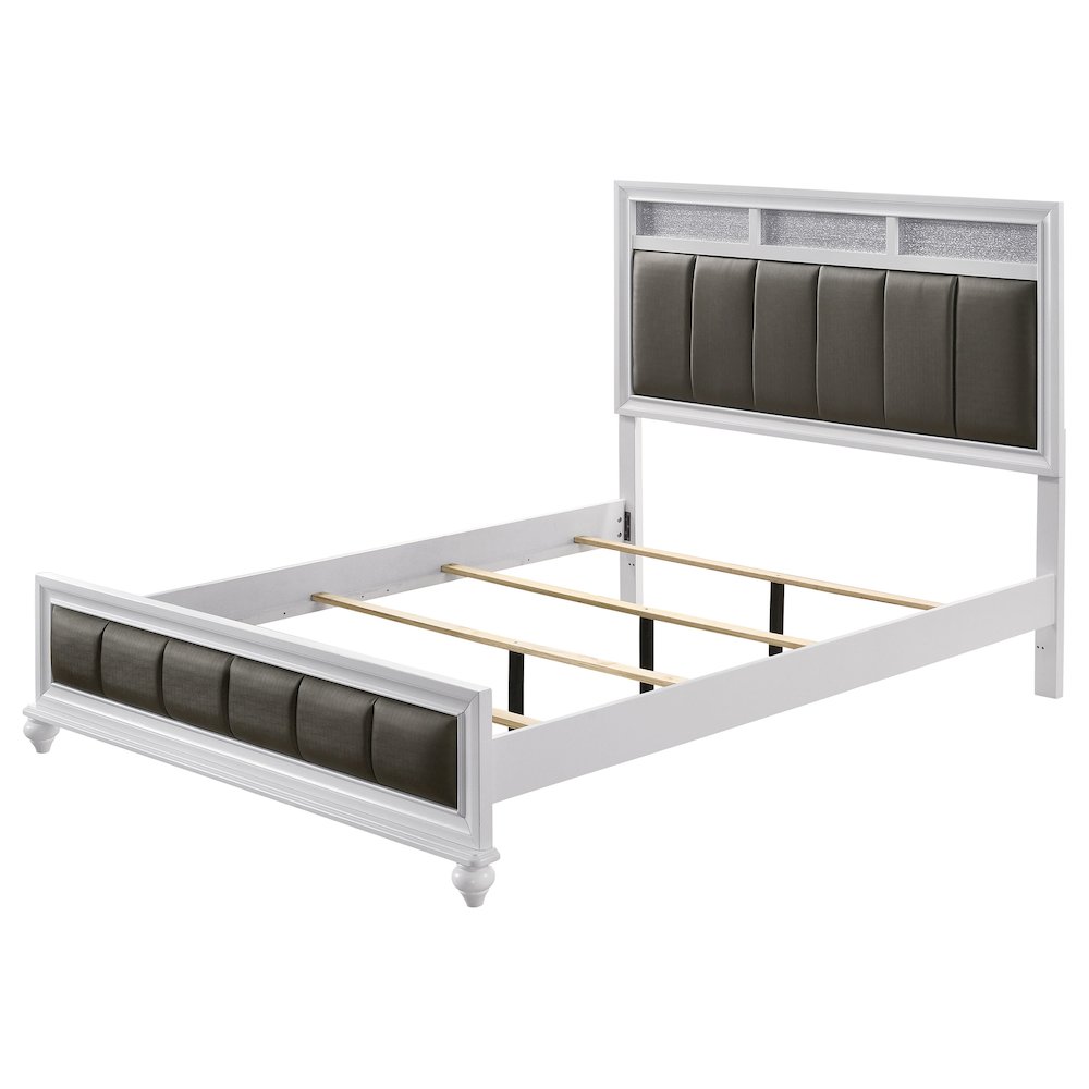 Barzini Wood Queen Panel Bed White. Picture 5