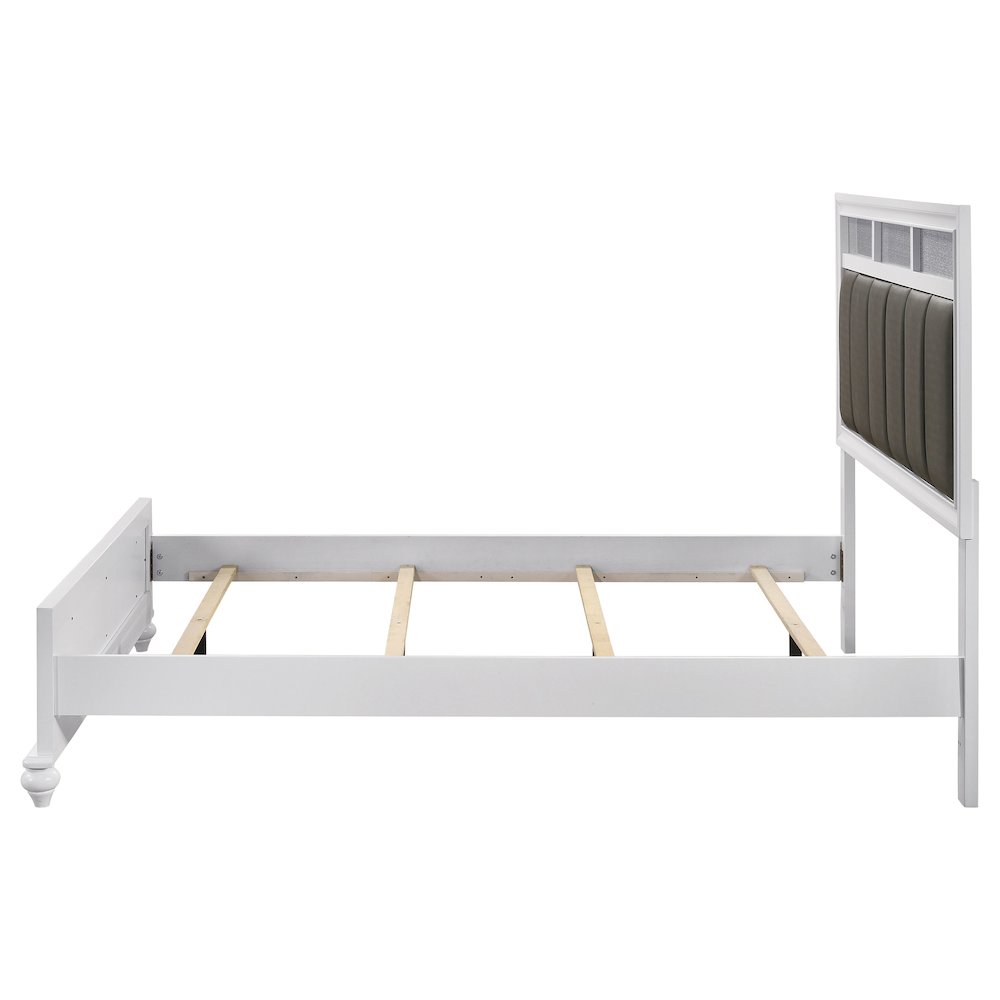 Barzini Wood Queen Panel Bed White. Picture 6