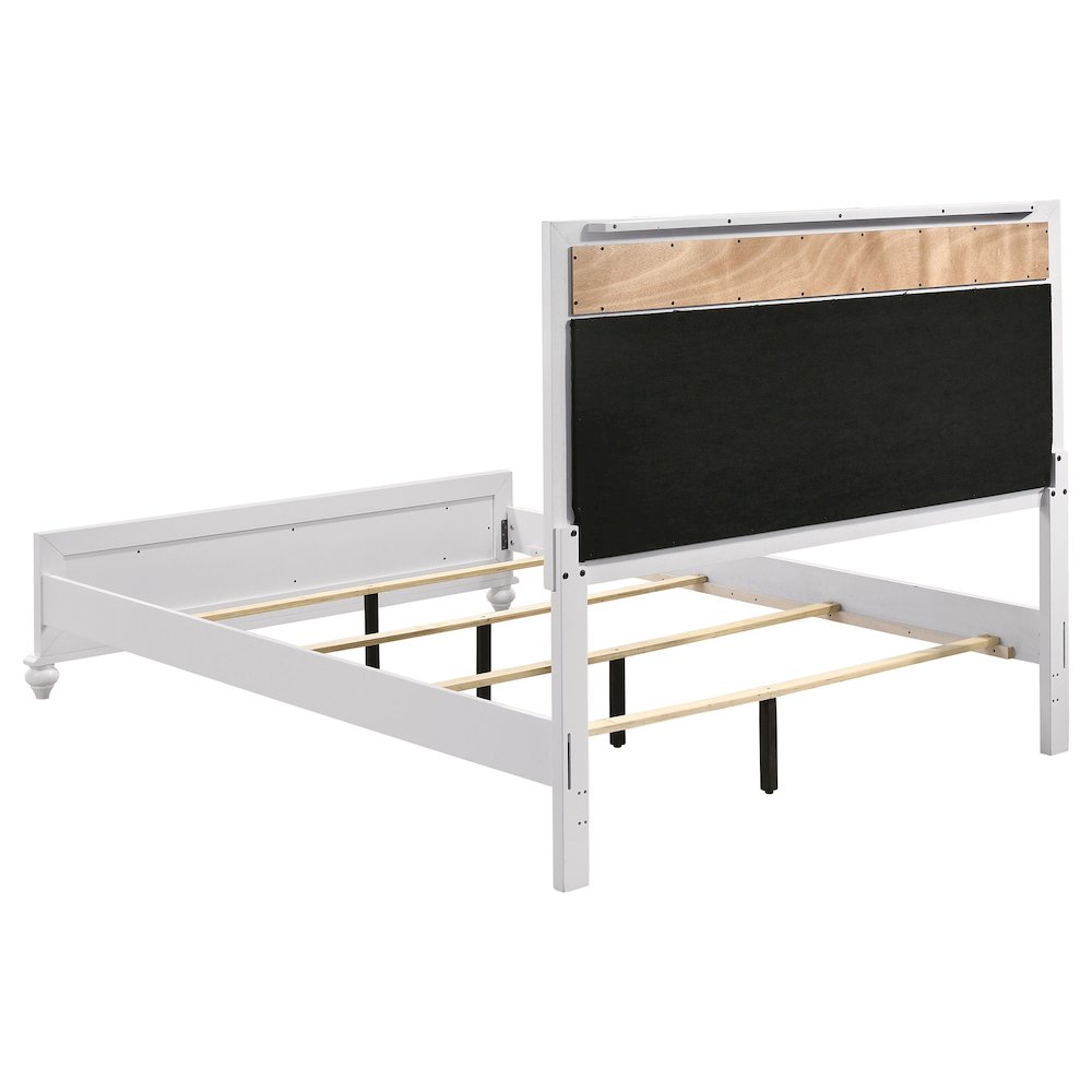 Barzini Wood Queen Panel Bed White. Picture 7