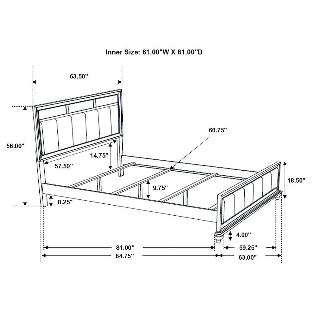 Barzini 4-piece Queen Bedroom Set White. Picture 14