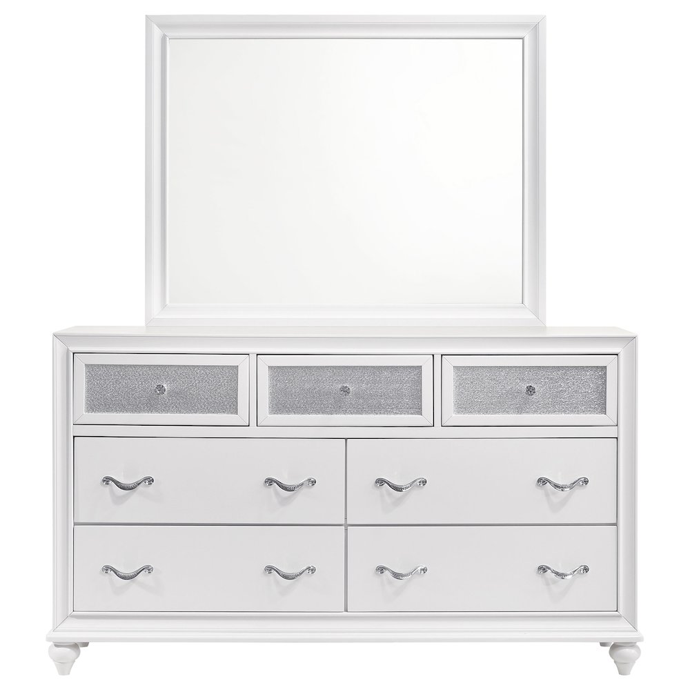 Barzini 7-drawer Dresser with Mirror White. Picture 3