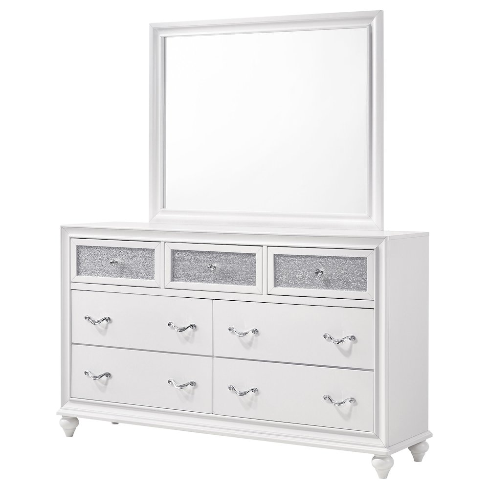 Barzini 7-drawer Dresser with Mirror White. Picture 4