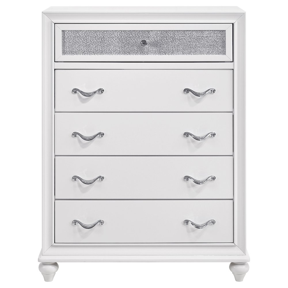 Barzini 5-drawer Bedroom Chest White. Picture 3