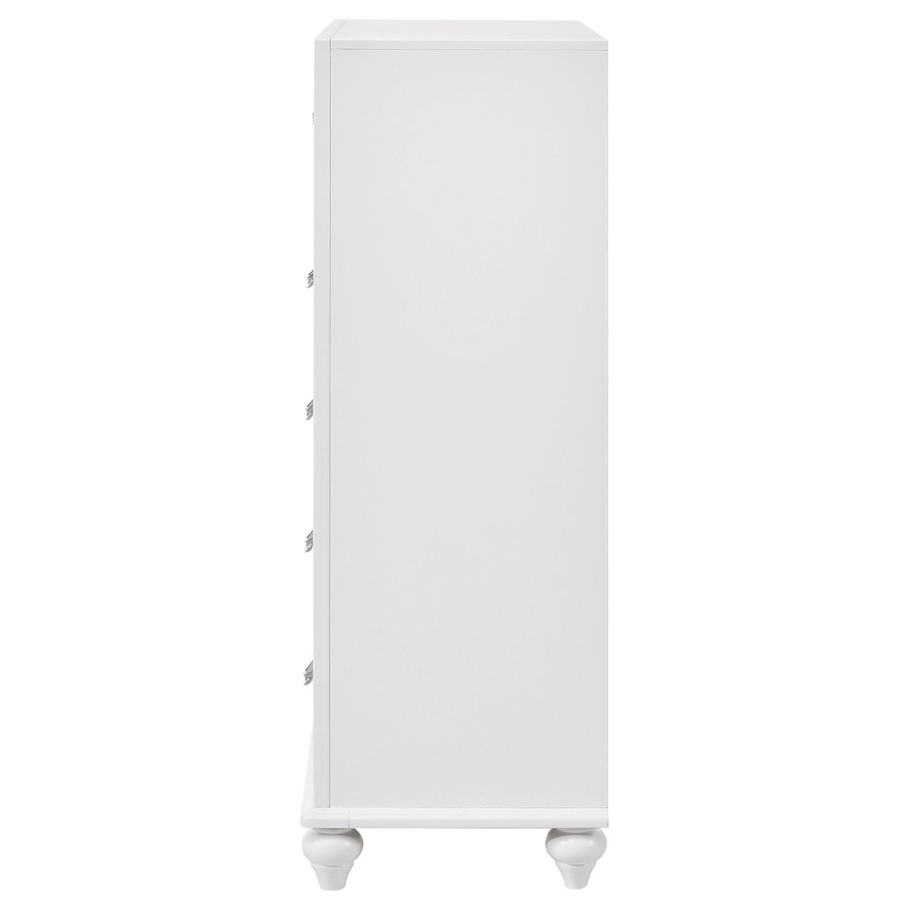 Barzini 5-drawer Bedroom Chest White. Picture 5