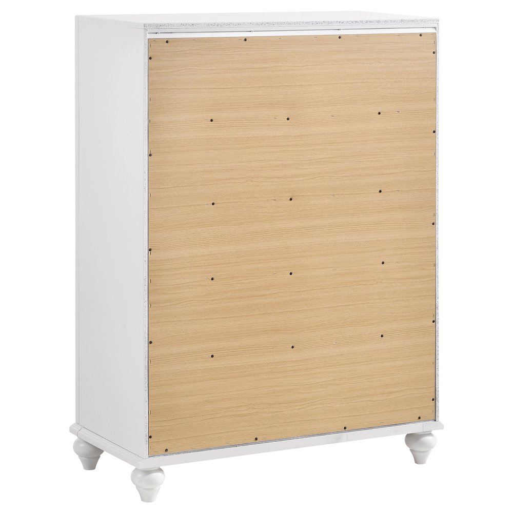Barzini 5-drawer Bedroom Chest White. Picture 6