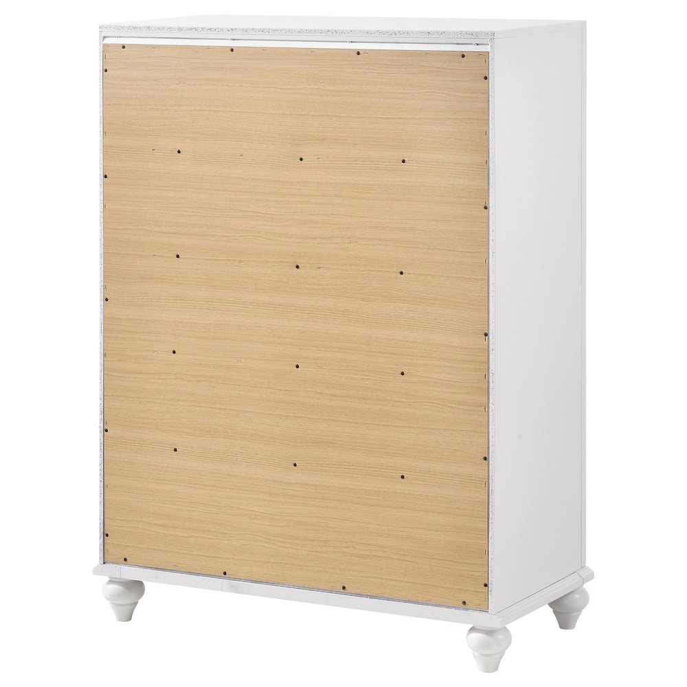 Barzini 5-drawer Bedroom Chest White. Picture 8