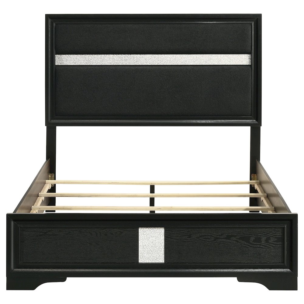 Miranda 54-inch Upholstered Full Panel Bed Black. Picture 4