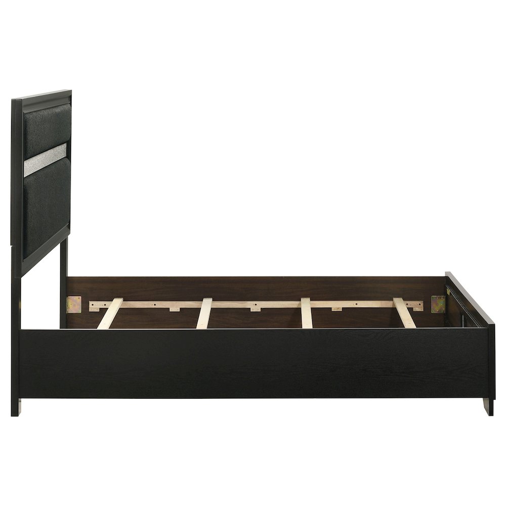 Miranda 54-inch Upholstered Full Panel Bed Black. Picture 6