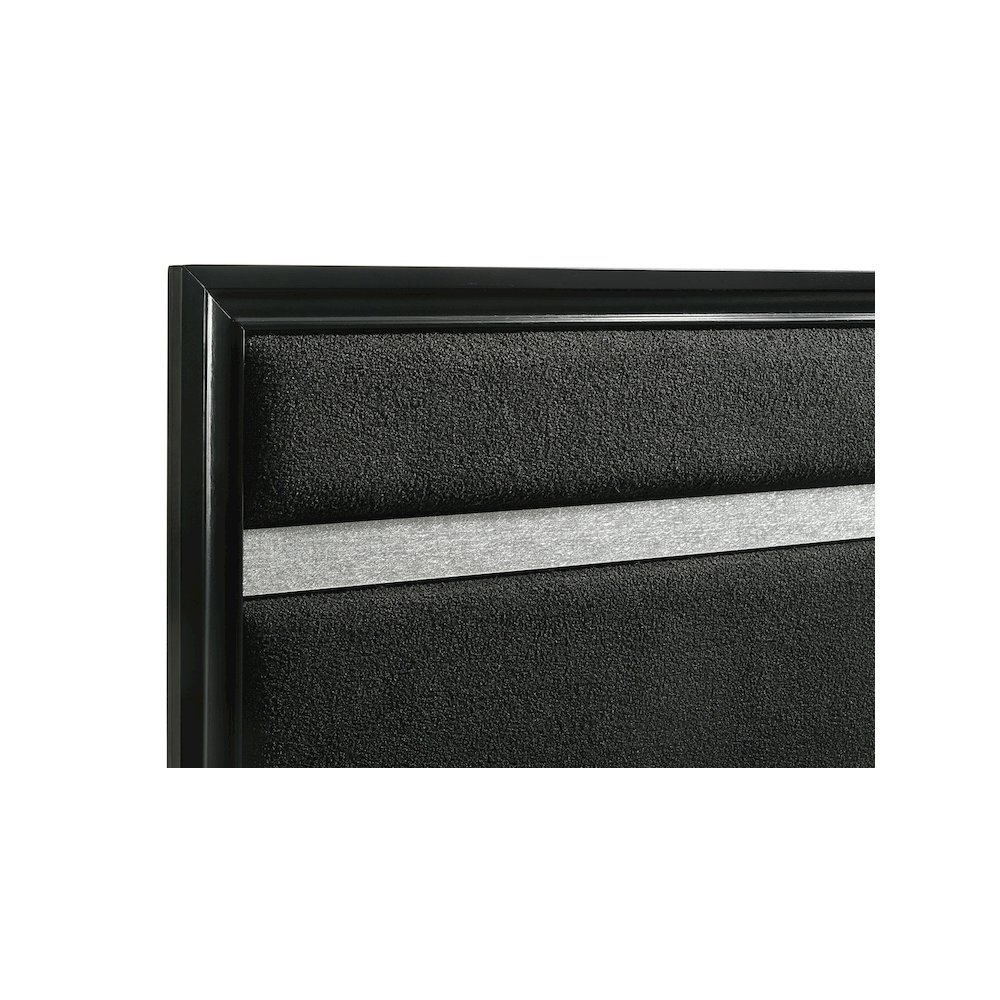 Miranda 54-inch Upholstered Full Panel Bed Black. Picture 10