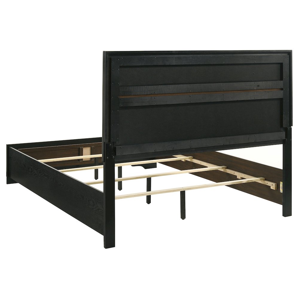 Miranda 54-inch Upholstered Queen Panel Bed Black. Picture 4