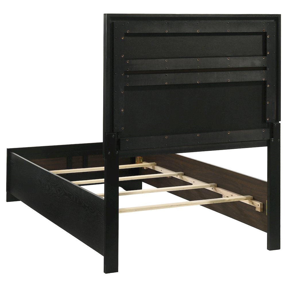 Miranda 54-inch Upholstered Twin Panel Bed Black. Picture 4