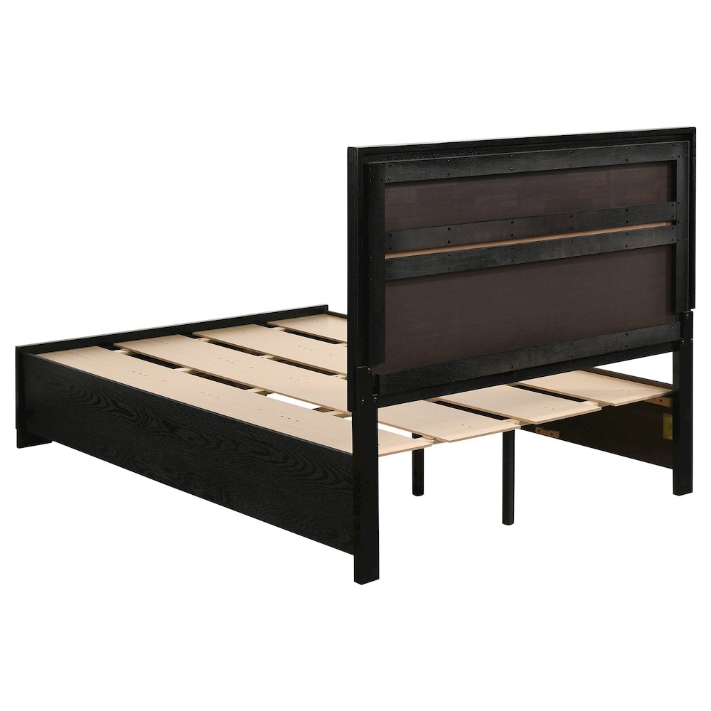 Miranda 51-inch Wood Full Storage Panel Bed Black. Picture 7