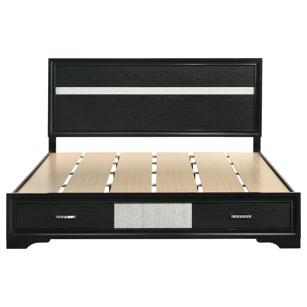 Miranda 51-inch Wood Eastern King Storage Panel Bed Black. Picture 4