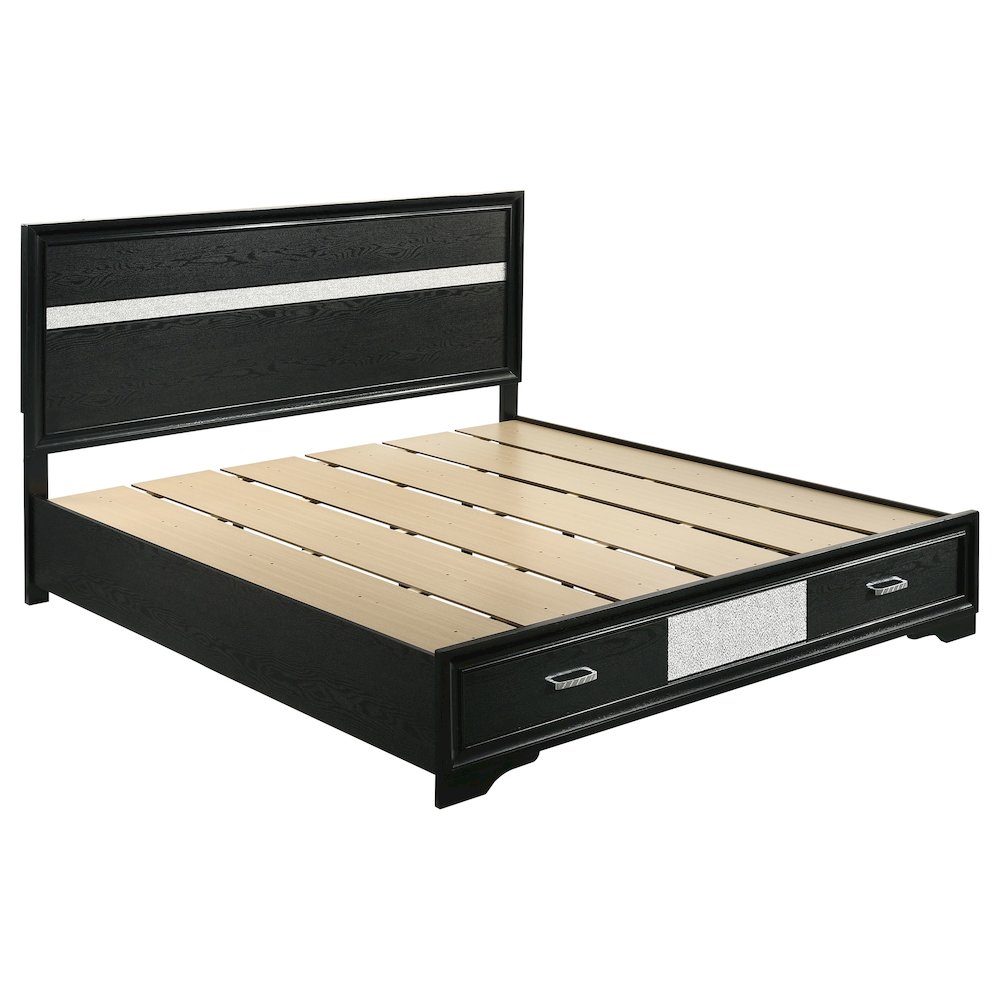 Miranda 4-piece Eastern King Bedroom Set Black. Picture 1