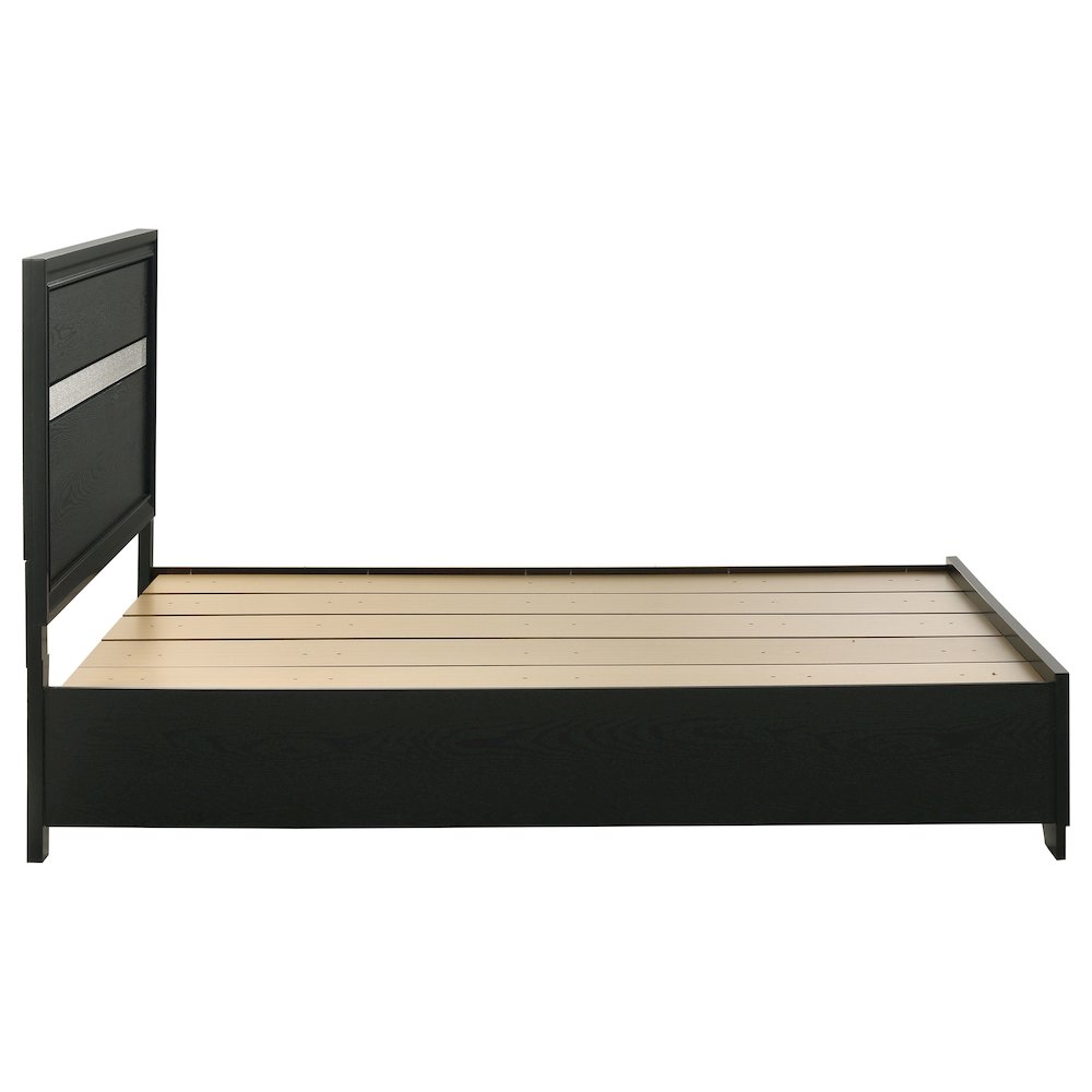 Miranda 51-inch Wood Queen Storage Panel Bed Black. Picture 6