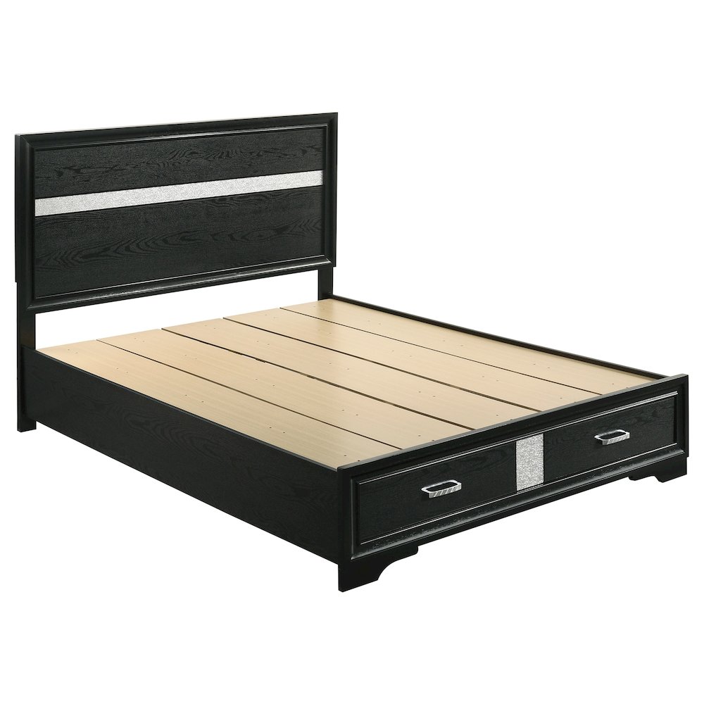 Miranda 4-piece Queen Bedroom Set Black. Picture 1