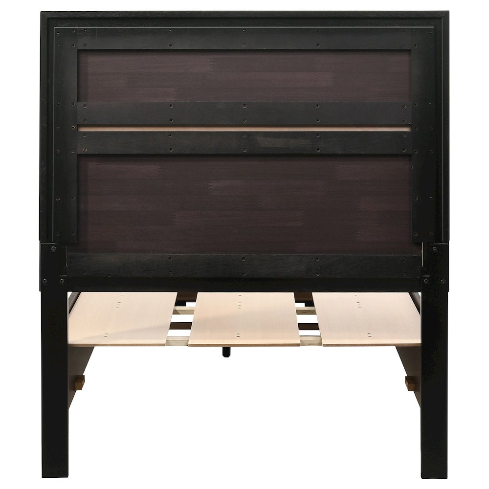 Miranda 51-inch Wood Twin Storage Panel Bed Black. Picture 8