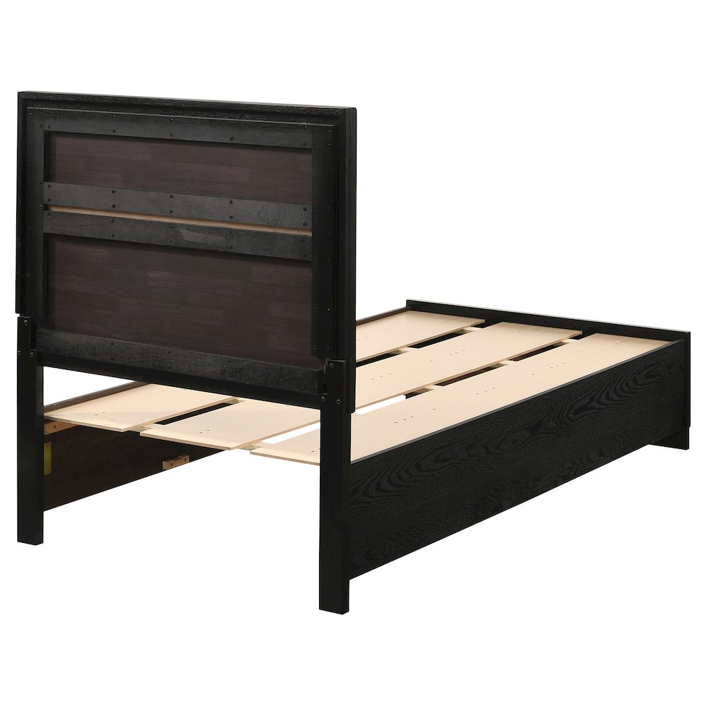 Miranda 51-inch Wood Twin Storage Panel Bed Black. Picture 9