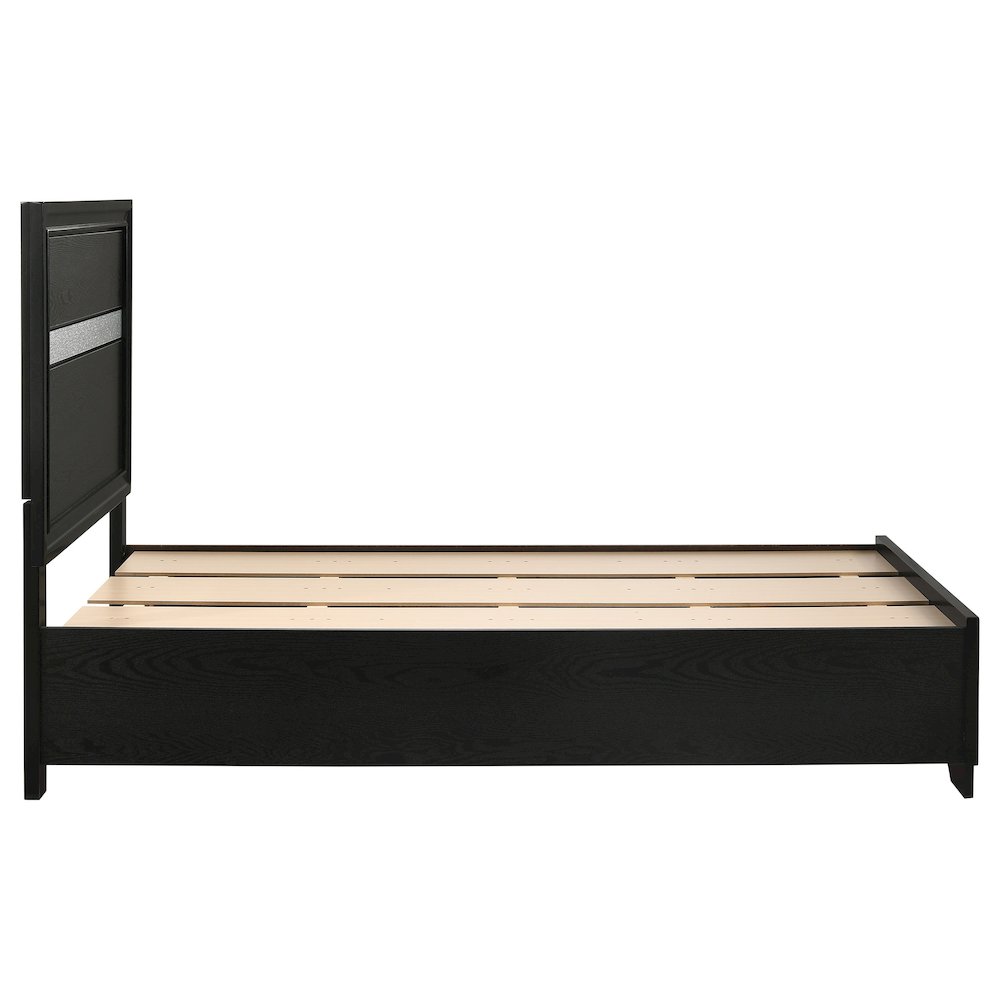Miranda 51-inch Wood Twin Storage Panel Bed Black. Picture 10