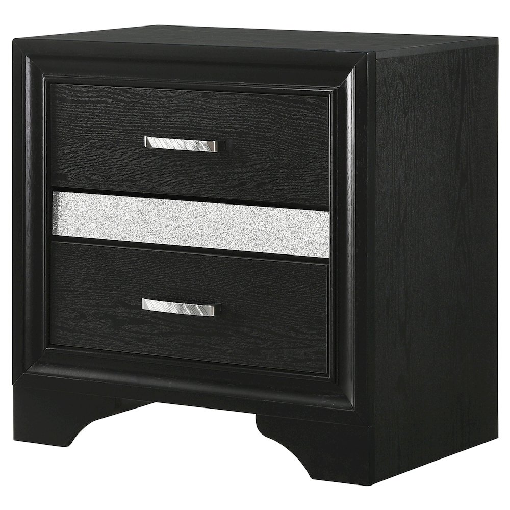 Miranda 2-drawer Nightstand Black. Picture 4