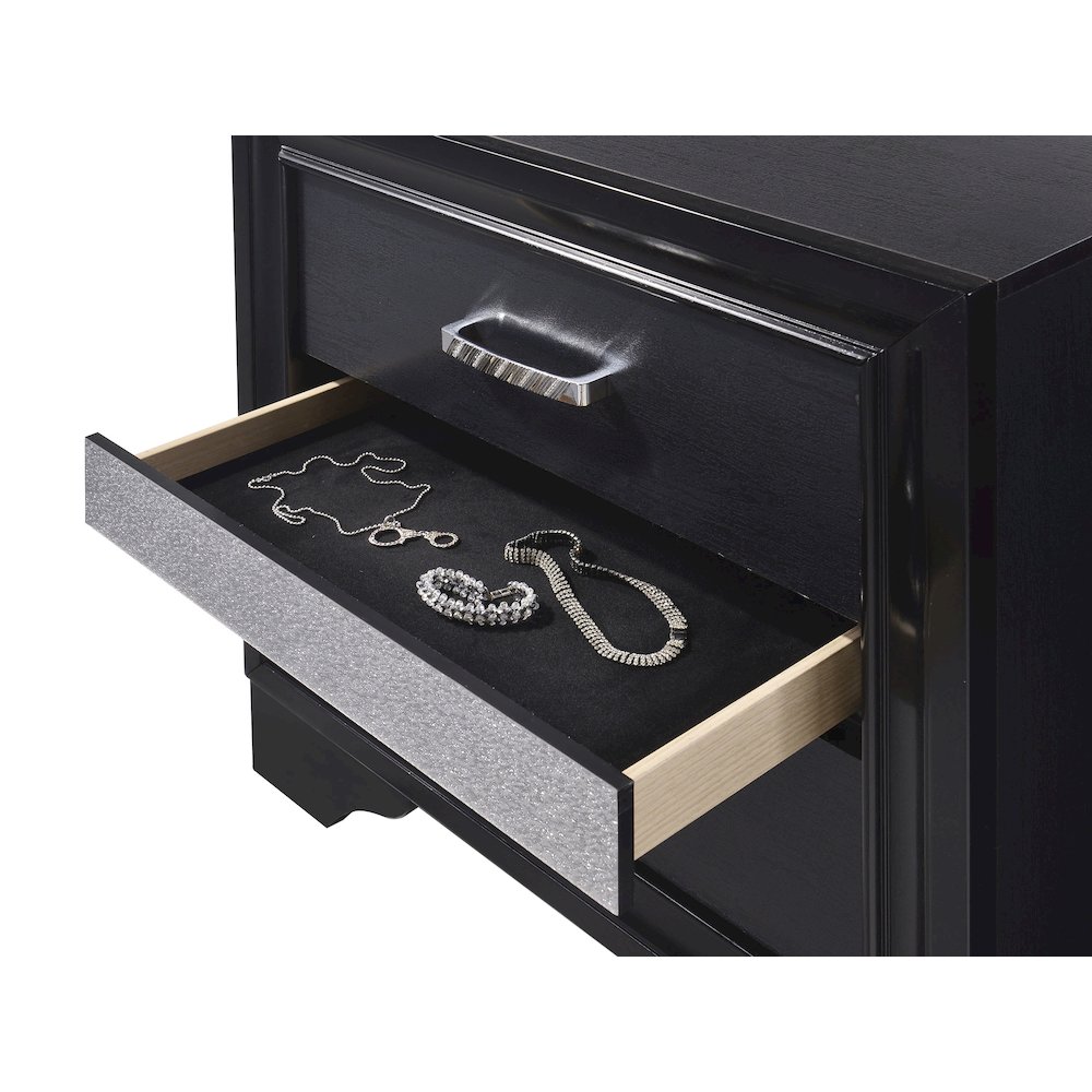Miranda 2-drawer Nightstand Black. Picture 14