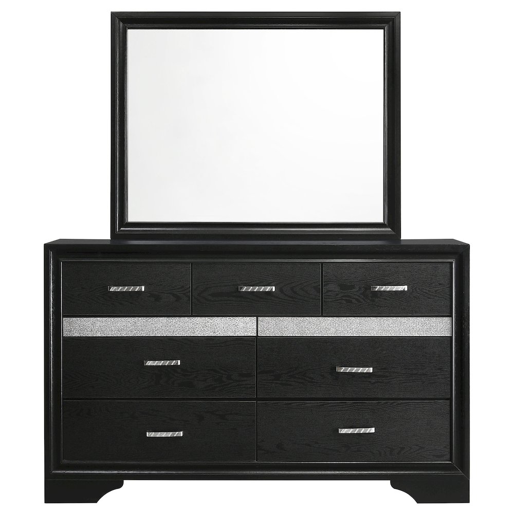 Miranda 7-drawer Dresser with Mirror Black. Picture 3