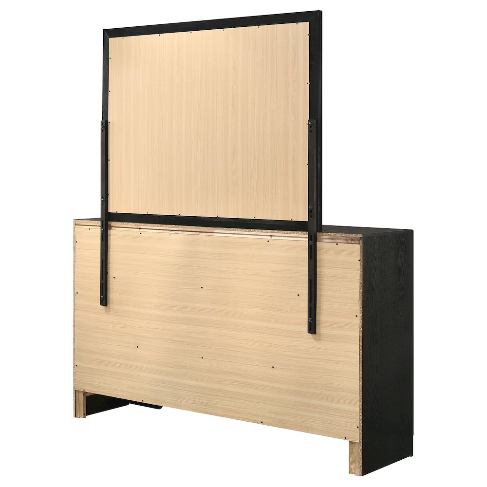 Miranda 7-drawer Dresser with Mirror Black. Picture 8