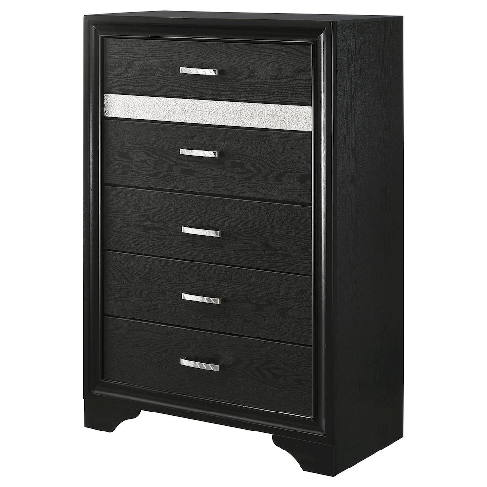 Miranda 5-drawer Bedroom Chest Black. Picture 4