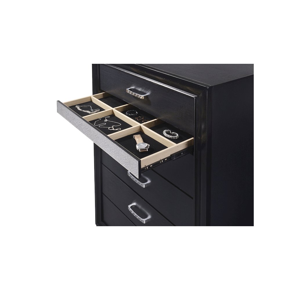 Miranda 5-drawer Bedroom Chest Black. Picture 13