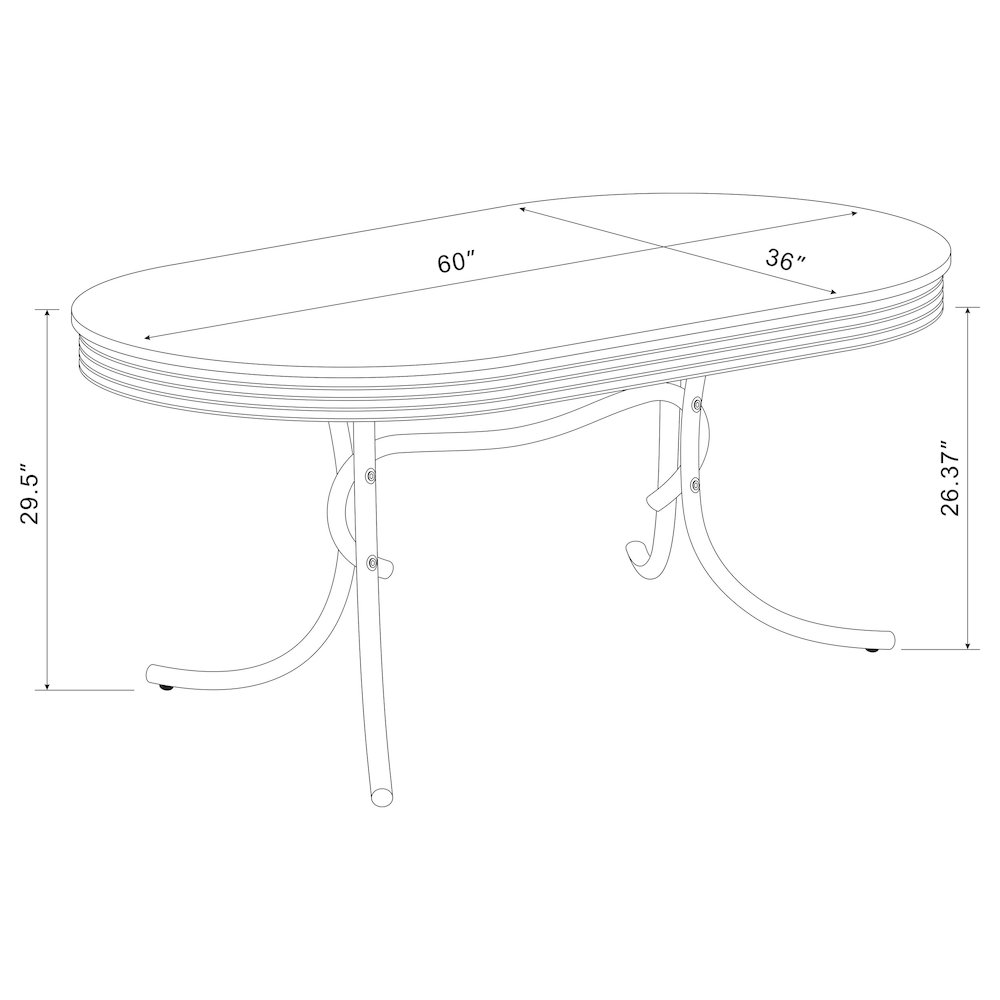 Retro 5-piece Oval Dining Table Set White and Red. Picture 8
