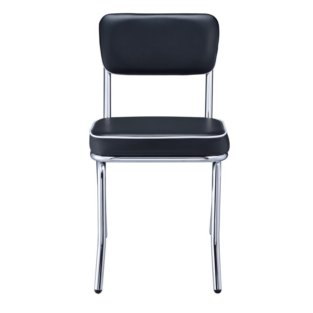 Stylish Black and Chrome Dining Chairs Inspired by Retro Diner Design. Picture 3
