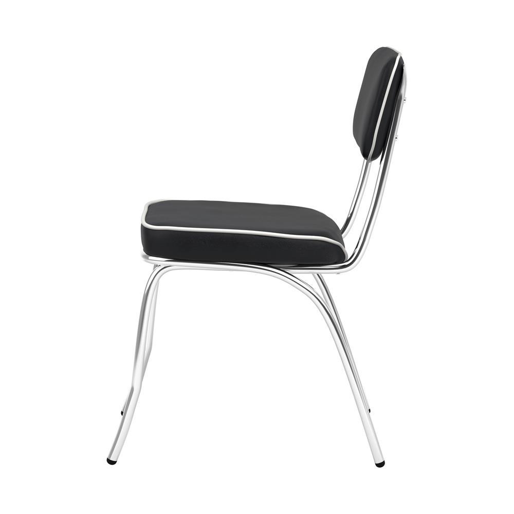 Stylish Black and Chrome Dining Chairs Inspired by Retro Diner Design. Picture 4