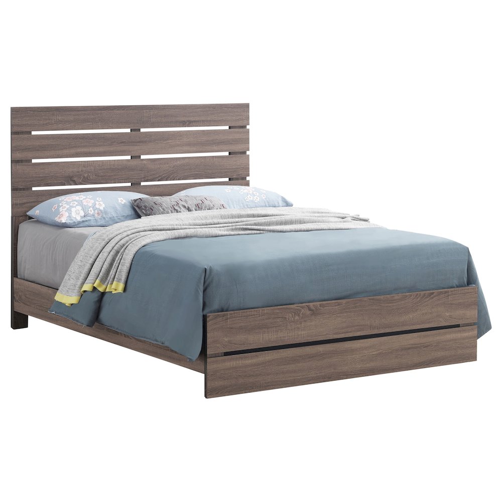 Brantford Wood Queen Panel Bed Barrel Oak. Picture 3