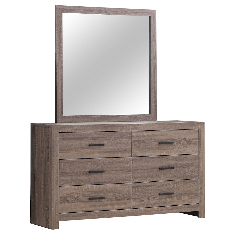 Brantford 6-drawer Dresser with Mirror Barrel Oak. Picture 1