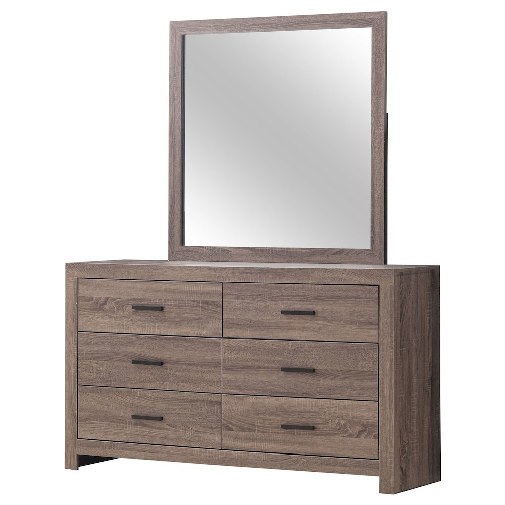 Brantford 6-drawer Dresser with Mirror Barrel Oak. Picture 4