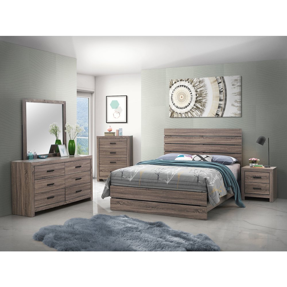 Brantford 6-drawer Dresser with Mirror Barrel Oak. Picture 12