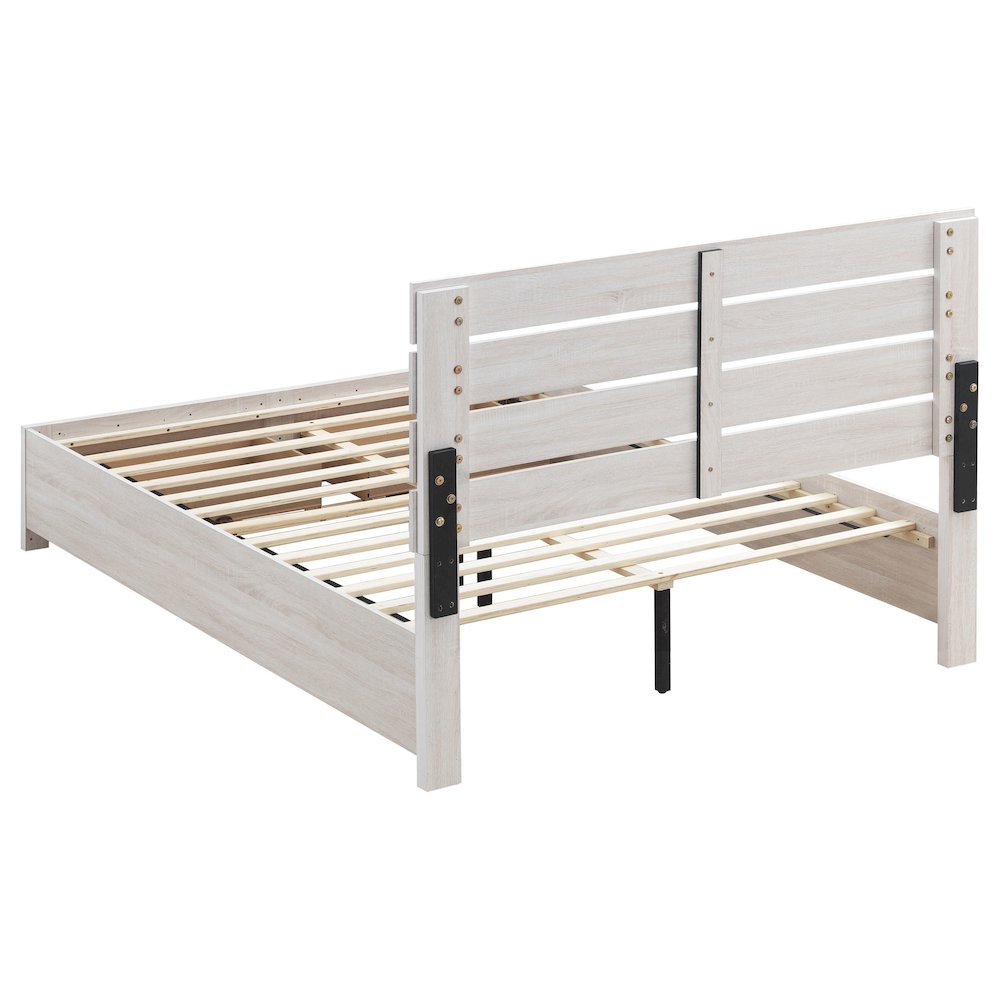 Brantford Wood Eastern King Storage Panel Bed Coastal White. Picture 4