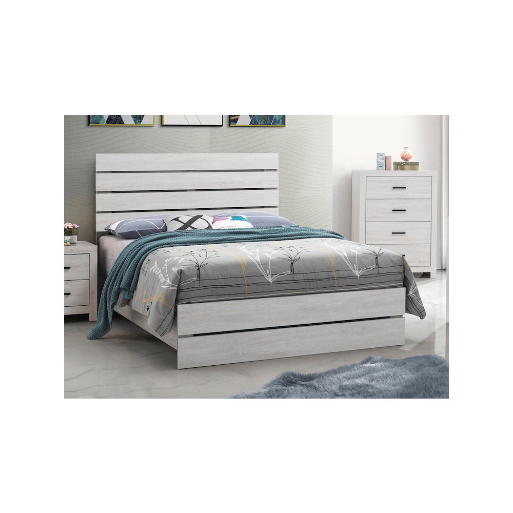 Brantford Wood Queen Panel Bed Coastal White. Picture 5