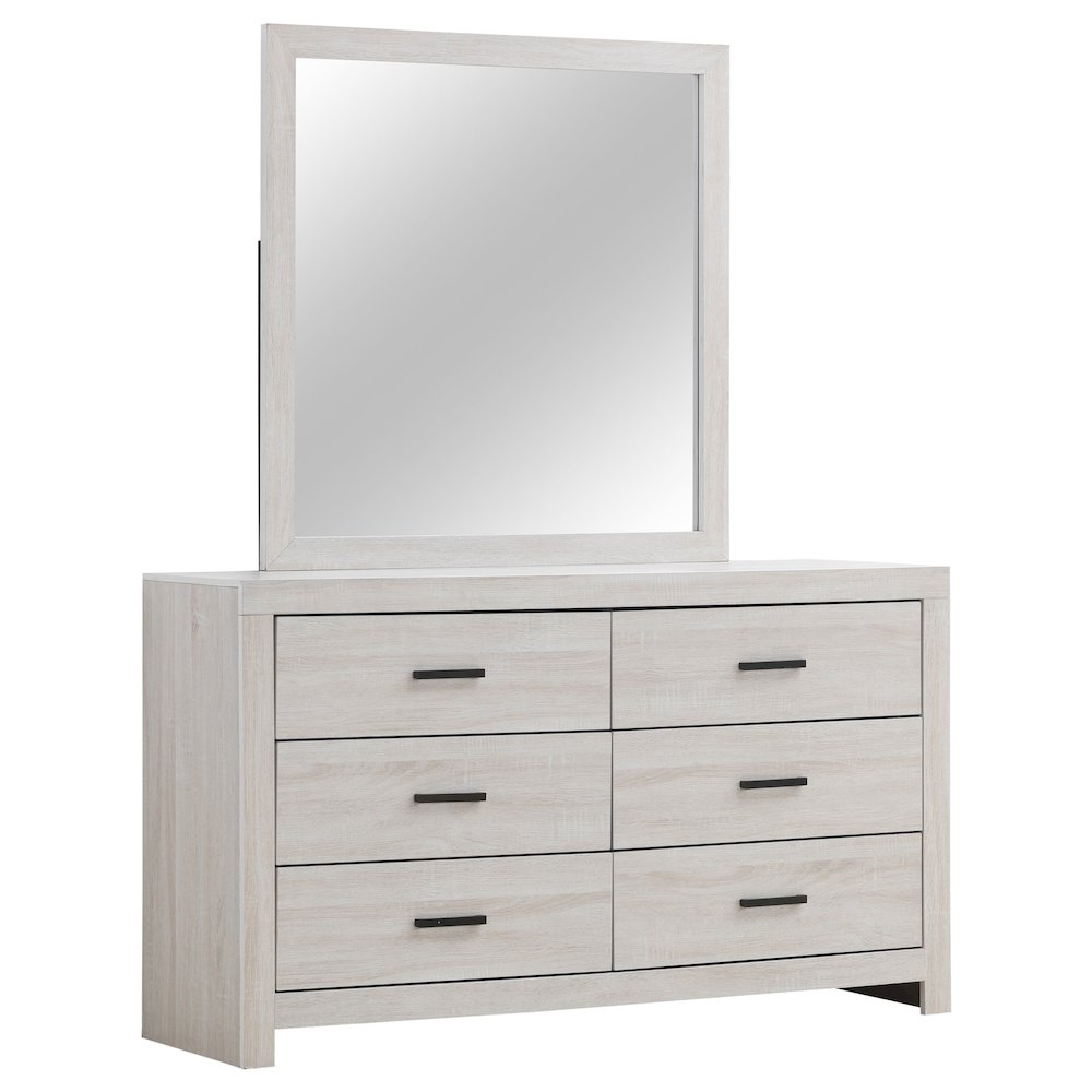 Brantford 6-drawer Dresser with Mirror Coastal White. Picture 1